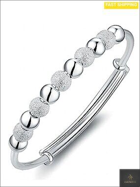 S925 Sterling Silver Adjustable Bangle Bracelet Elegant Small Wrist